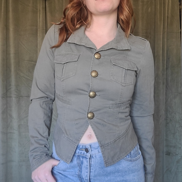 Maurices Tops Y2k Cropped Military Jacket Poshmark